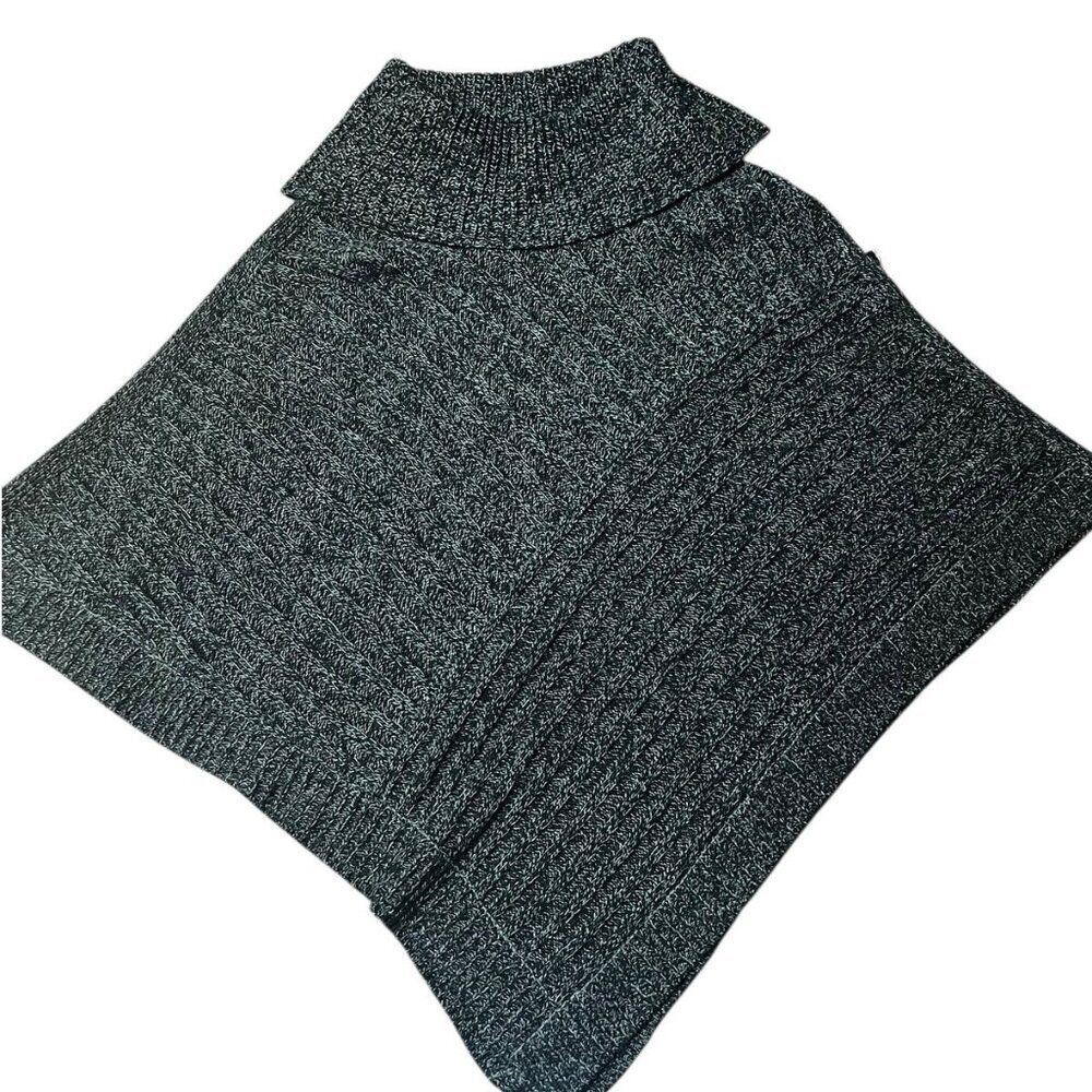 Karen Scott Turtle Neck Knit Poncho Shawl Size S/M